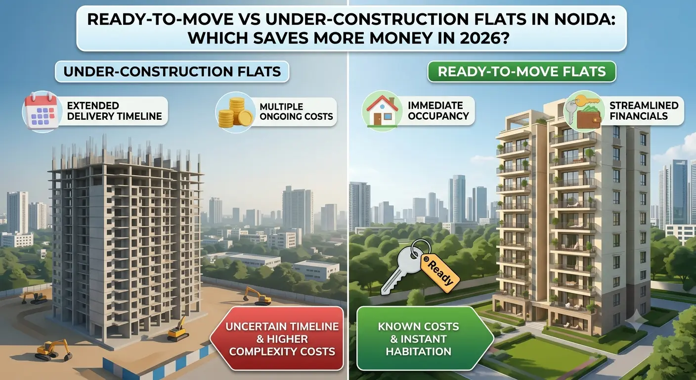 Ready-to-move vs under-construction flats in noida