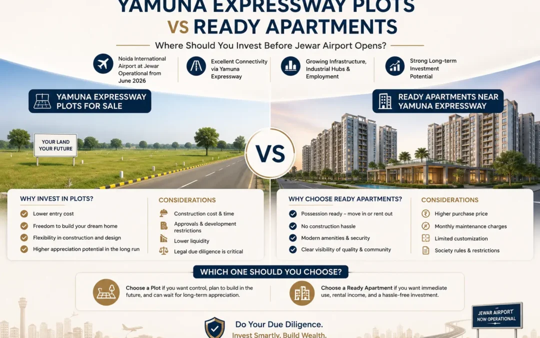 Yamuna expressway plots vs ready apartments: where should you invest before jewar airport opens?