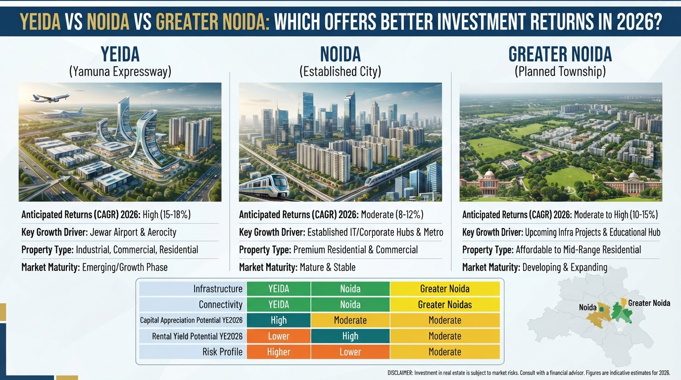 Yeida vs noida vs greater noida
